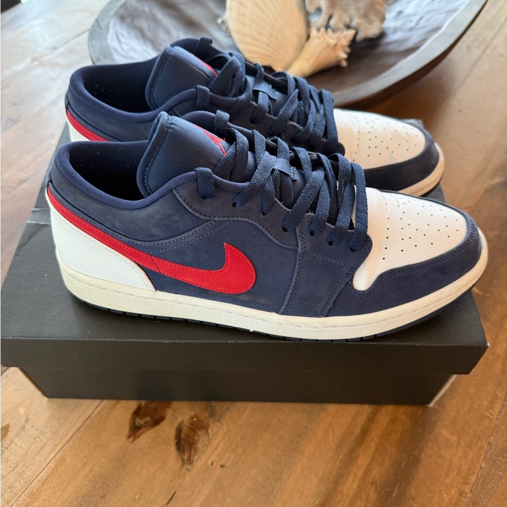Nike Air Jordan 1 Low Navy Gym/Red White USA Used Size 11